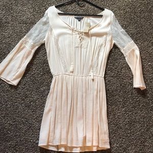 Cream long sleeve dress